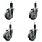 Service Caster 4'' SS Gray Poly Wheel Swivel 1-1/8'' Expanding Stem Caster Set, 4PK SCC-SSEX20S414-PPUB-118-4 - alternate 1